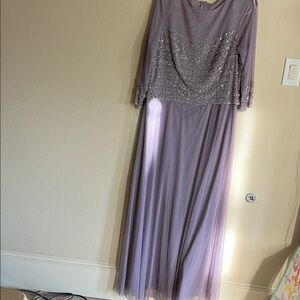 Elegant Lavender Beaded Evening Gown